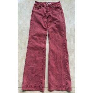 Ranch Dressn Flare Boot Jeans Womens Red Wash Denim Western Cowgirl Rodeo Sz S